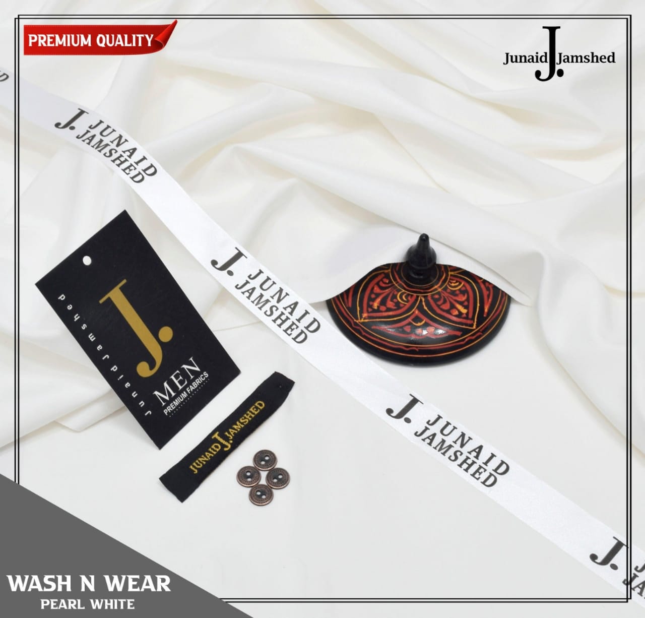 J. WASH & WEAR UNSTICHED SUIT (PEARL WHITE)