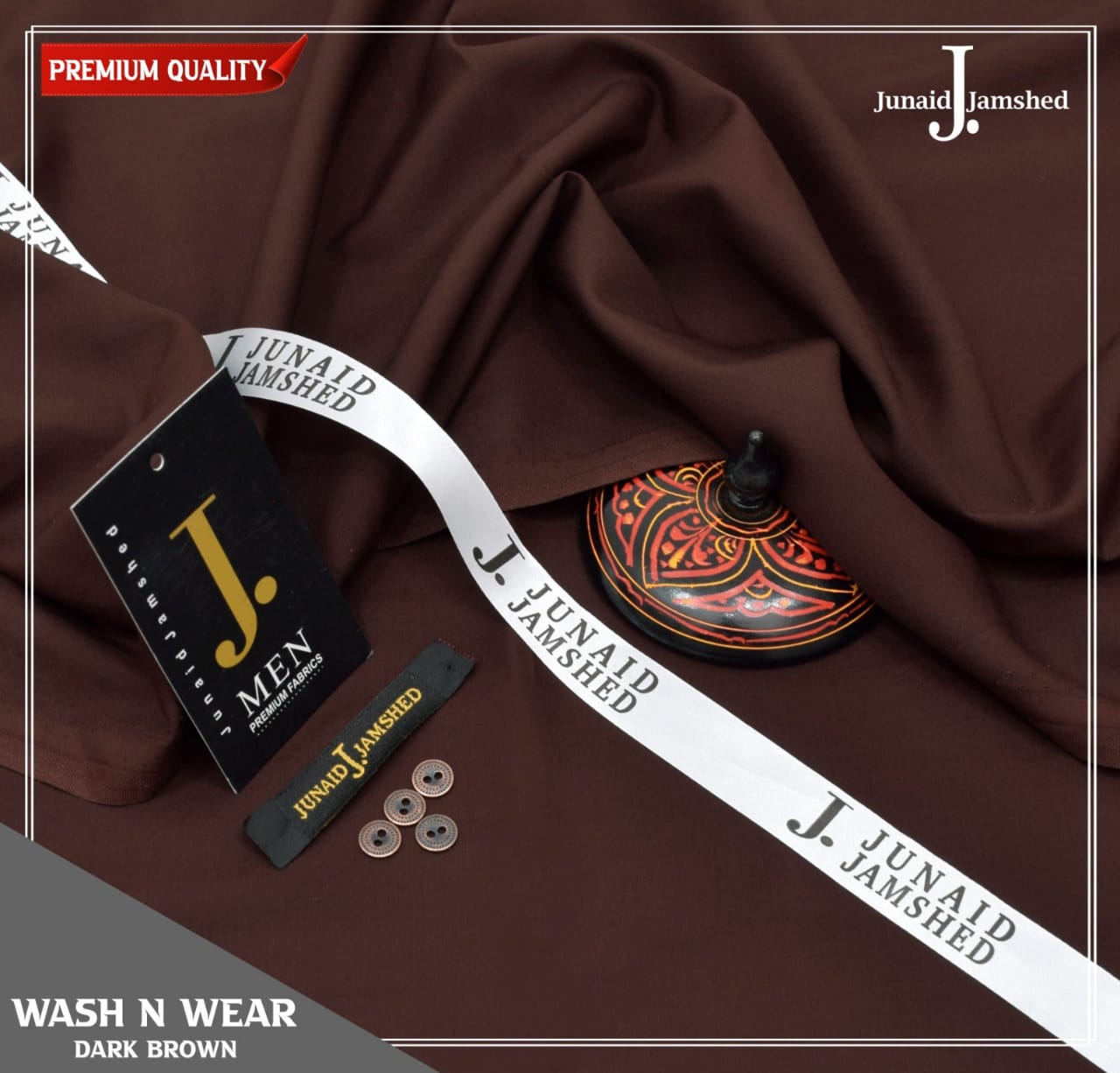 J. WASH & WEAR UNSTICHED SUIT (DARK BROWN)